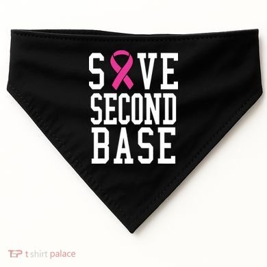 Save Second Base Breast Cancer T For USA-Made Doggie Bandana