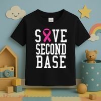 Save Second Base Breast Cancer T For Toddler T-Shirt thumb 3