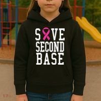 Save Second Base Breast Cancer T For Kids Hoodie thumb 3