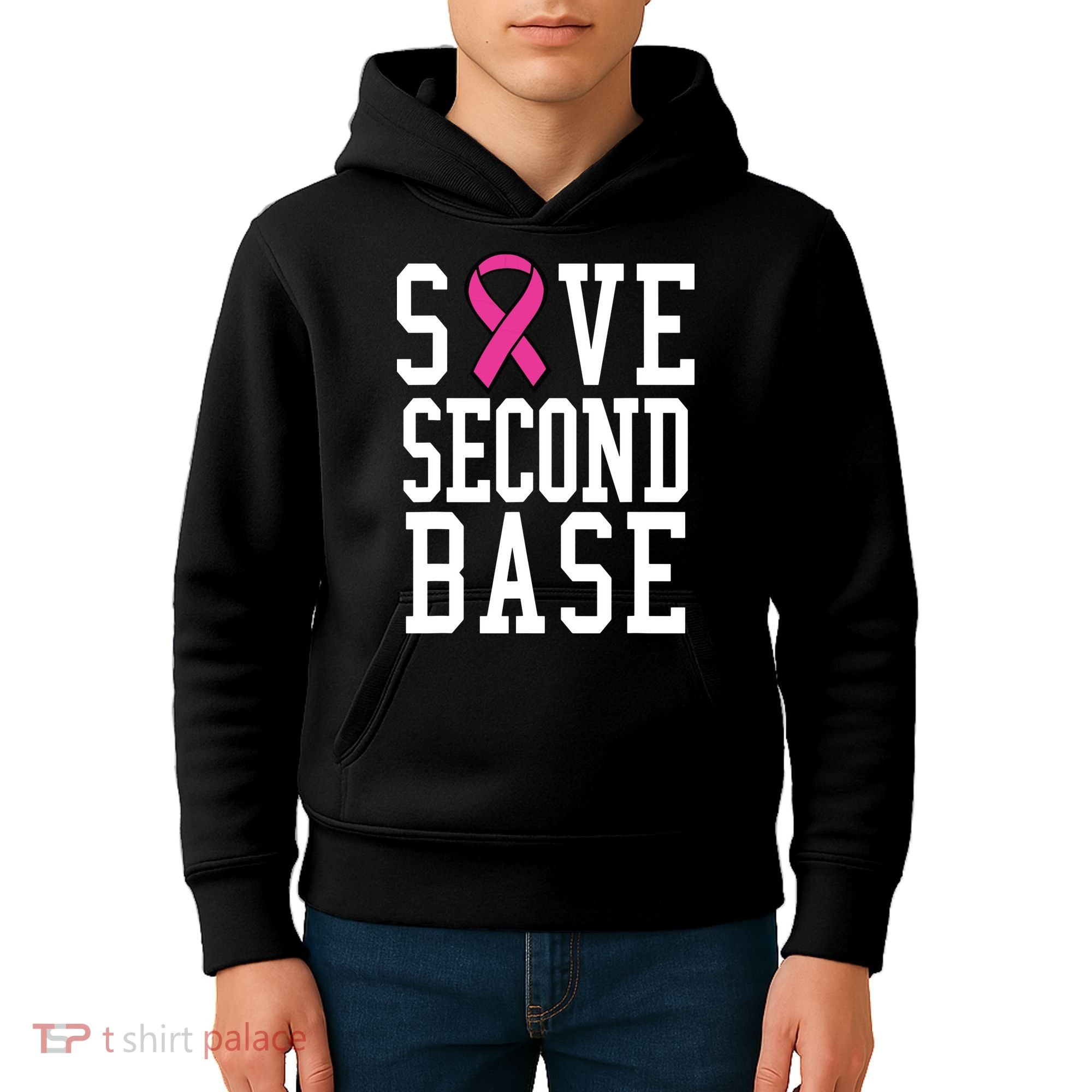 Save Second Base Breast Cancer T For Kids Hoodie