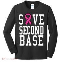 Save Second Base Breast Cancer T For Kids Long Sleeve Shirt thumb 0
