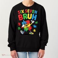 Six Seven Bruh Autism Awareness Women's Sweatshirt thumb 0
