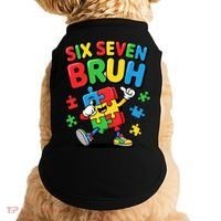 Six Seven Bruh Autism Awareness Doggie Tank thumb 0