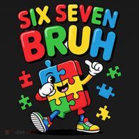 Six Seven Bruh Autism Awareness Backpack thumb 2