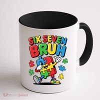Six Seven Bruh Autism Awareness Coffee Mug thumb 1