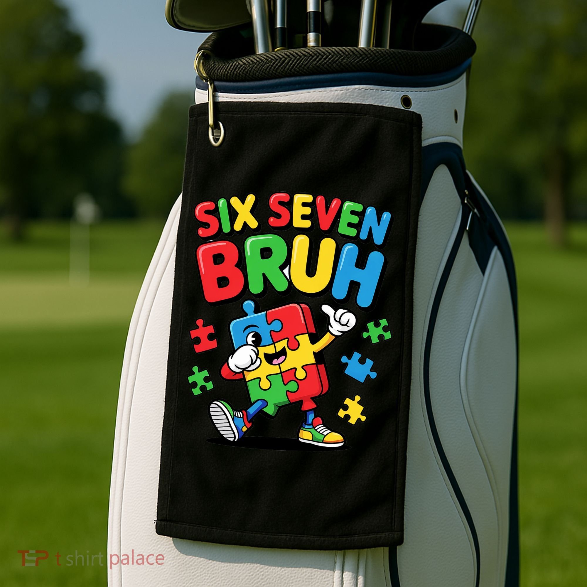 Six Seven Bruh Autism Awareness Golf Towel