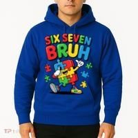 Six Seven Bruh Autism Awareness Hoodie thumb 2