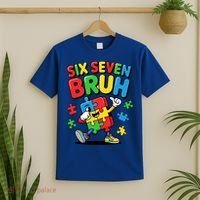 Six Seven Bruh Autism Awareness T-Shirt thumb 2