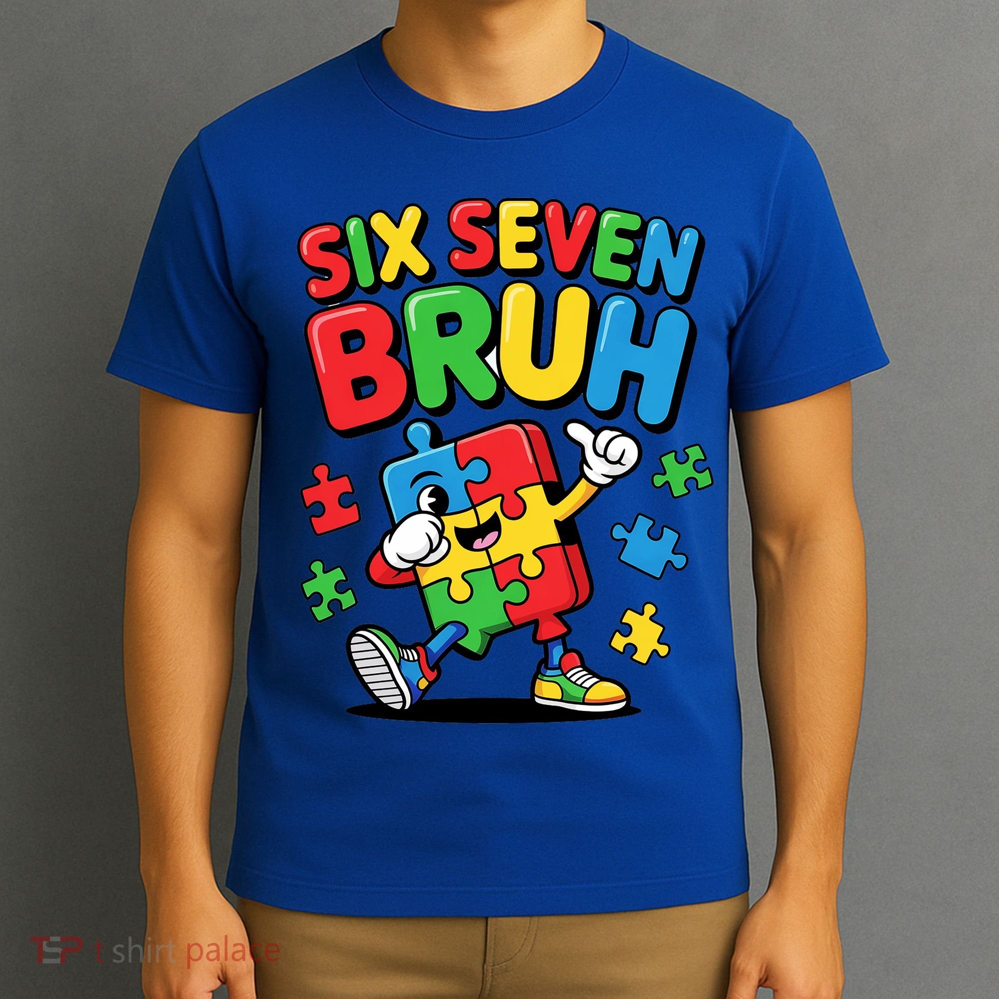 Six Seven Bruh Autism Awareness T-Shirt