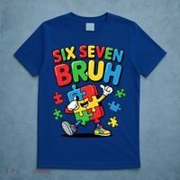 Six Seven Bruh Autism Awareness T-Shirt thumb 5