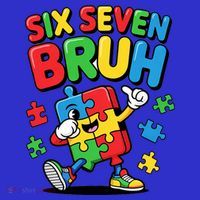 Six Seven Bruh Autism Awareness Mousepad thumb 1