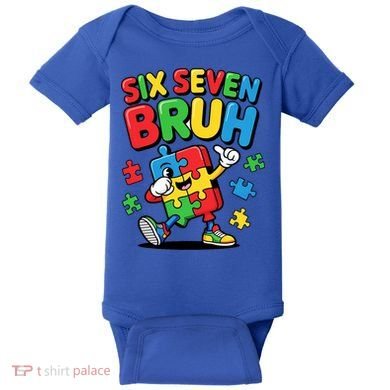 Six Seven Bruh Autism Awareness Baby Bodysuit