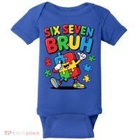 Six Seven Bruh Autism Awareness Baby Bodysuit thumb 0