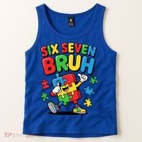 Six Seven Bruh Autism Awareness Tank Top thumb 2