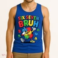Six Seven Bruh Autism Awareness Tank Top thumb 3