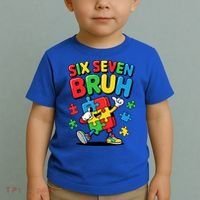 Six Seven Bruh Autism Awareness Toddler T-Shirt thumb 2