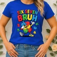 Six Seven Bruh Autism Awareness Women's T-Shirt thumb 2