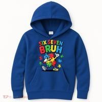 Six Seven Bruh Autism Awareness Kids Hoodie thumb 0