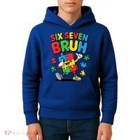 Six Seven Bruh Autism Awareness Kids Hoodie thumb 4