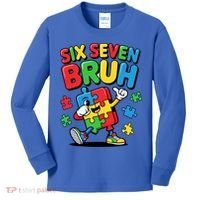 Six Seven Bruh Autism Awareness Kids Long Sleeve Shirt thumb 0