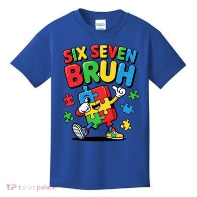 Six Seven Bruh Autism Awareness Kids T-Shirt