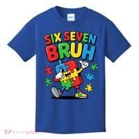 Six Seven Bruh Autism Awareness Kids T-Shirt thumb 0