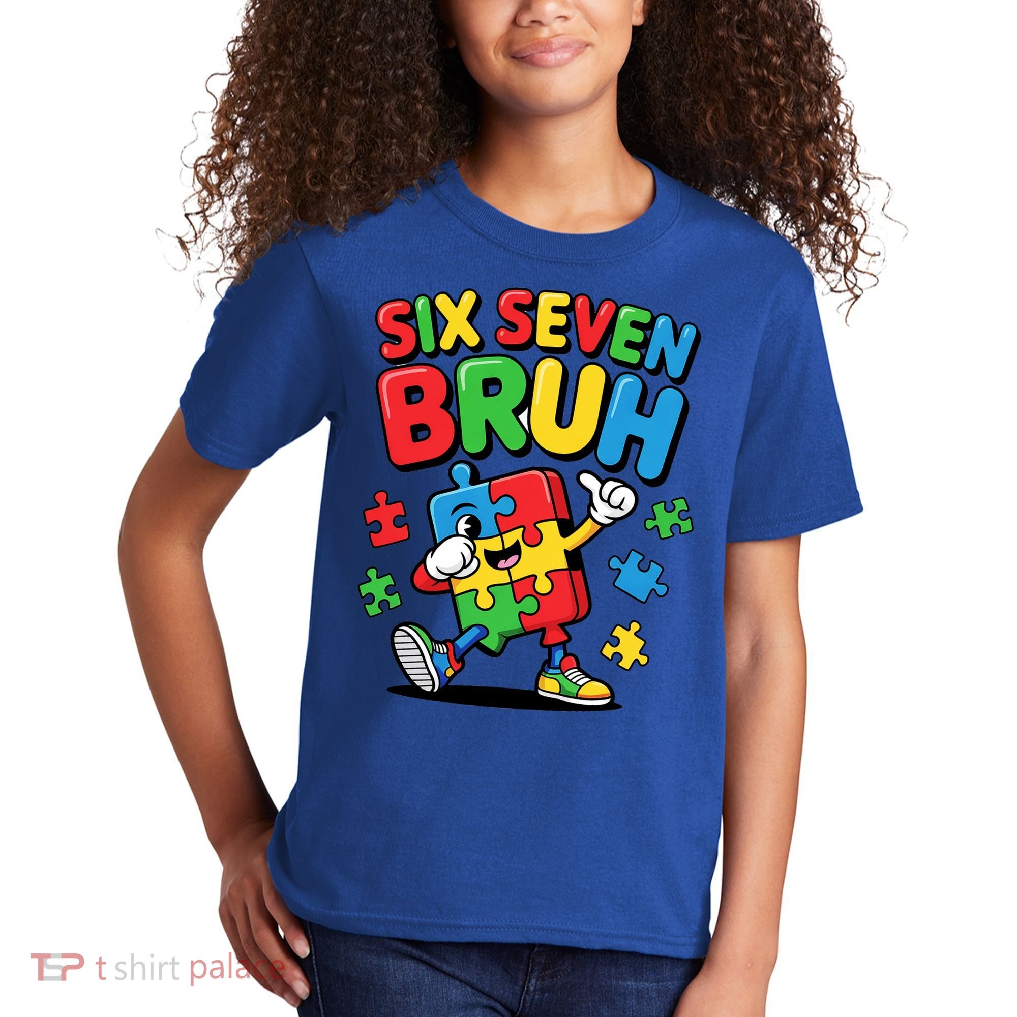 Six Seven Bruh Autism Awareness Kids T-Shirt