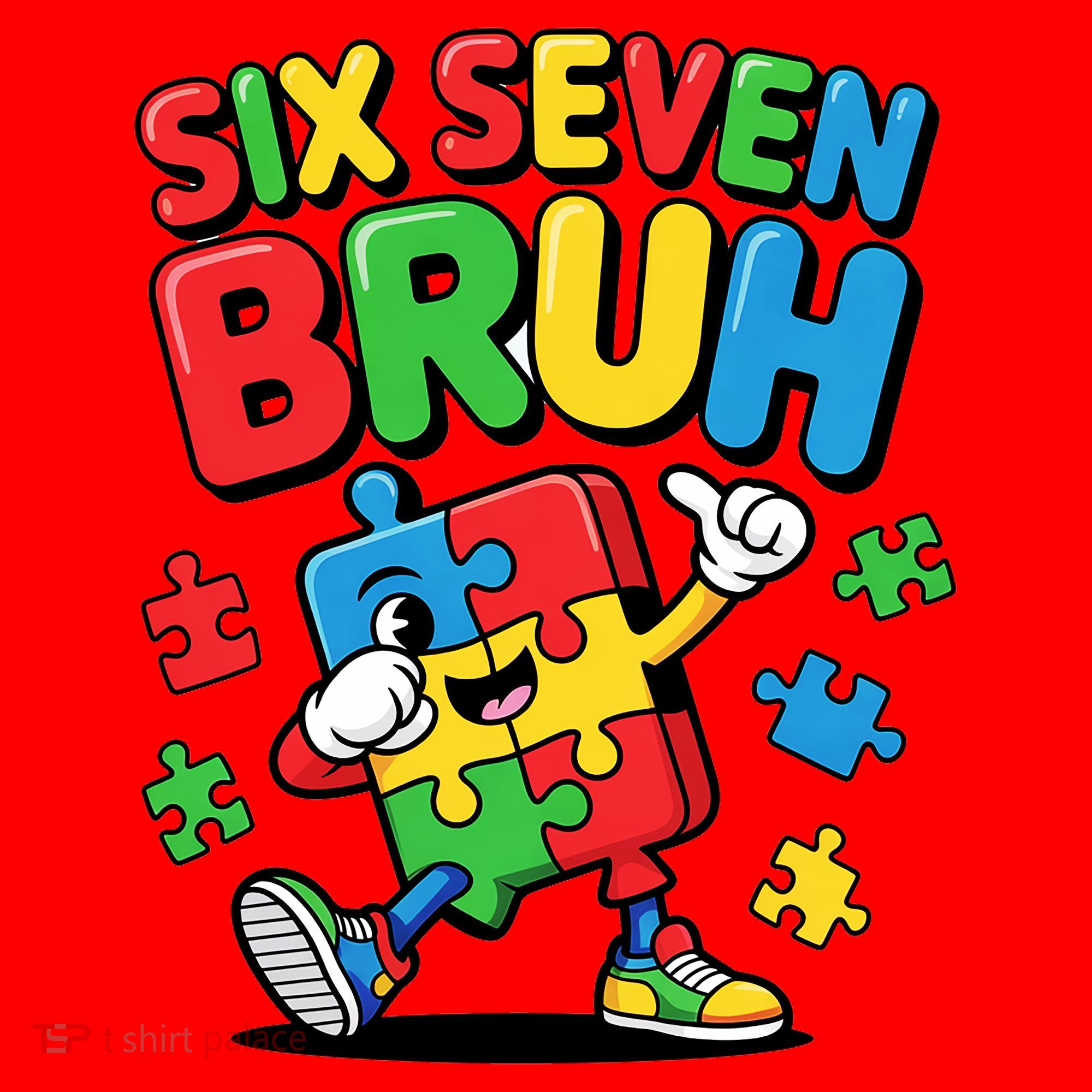 Six Seven Bruh Autism Awareness Santa Hat