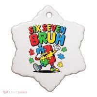 Six Seven Bruh Autism Awareness Ceramic Ornament thumb 0