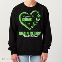 Support Squad Brain Injury Awareness Butterfly Heart Women's Sweatshirt thumb 0