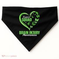 Support Squad Brain Injury Awareness Butterfly Heart USA-Made Doggie Bandana thumb 0
