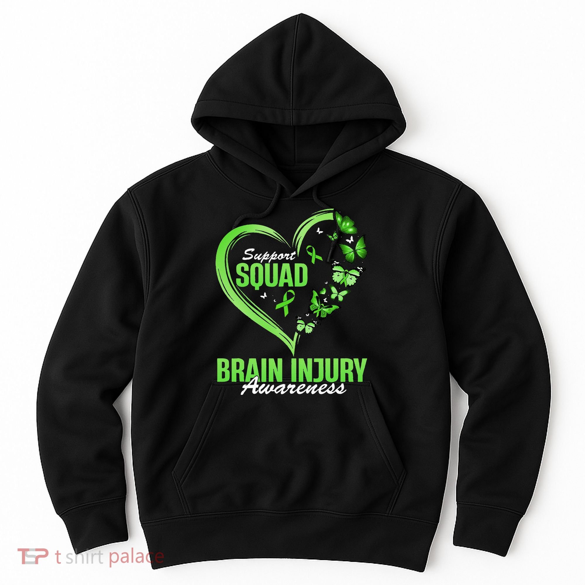 Support Squad Brain Injury Awareness Butterfly Heart Hoodie
