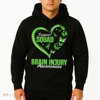 Support Squad Brain Injury Awareness Butterfly Heart Hoodie thumb 2