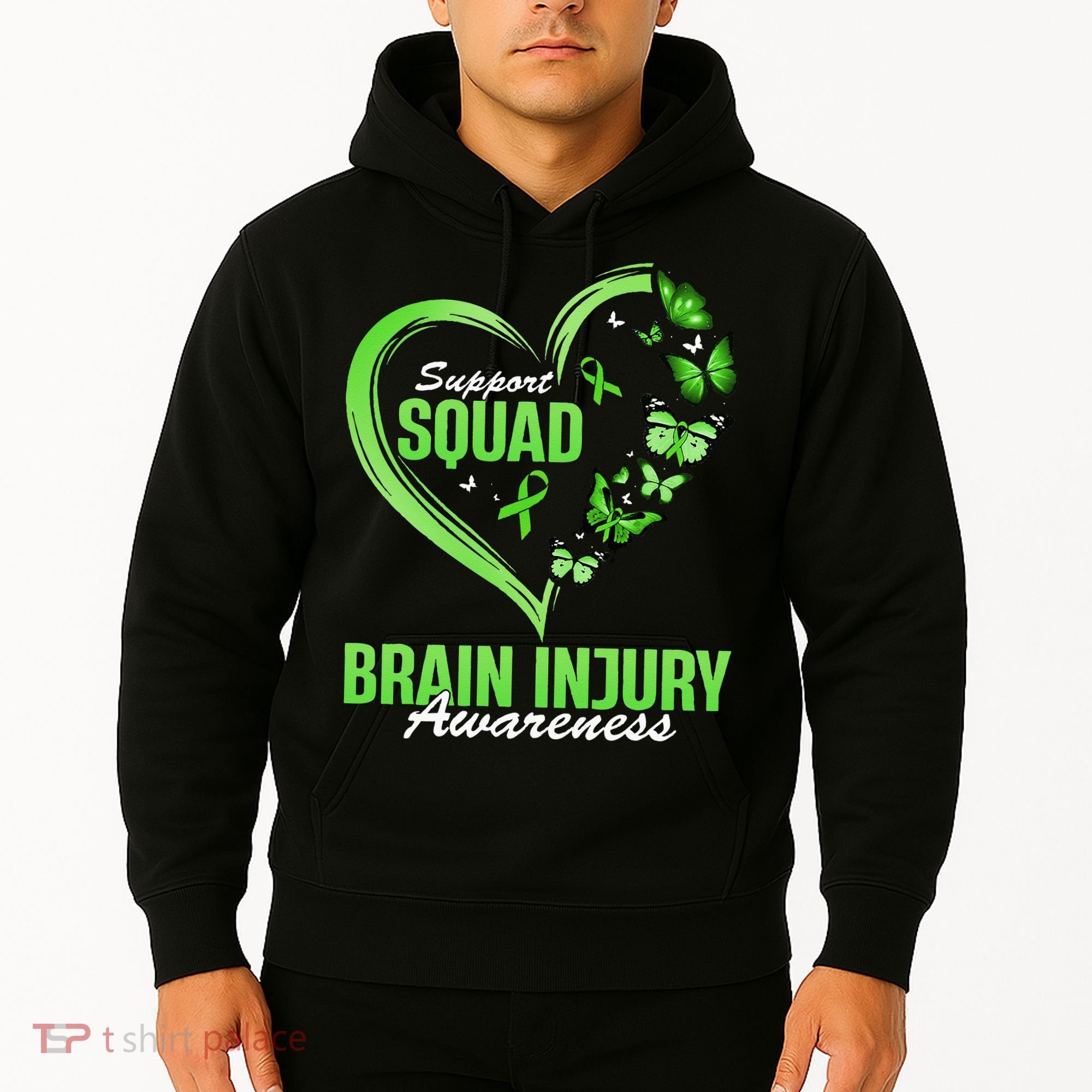 Support Squad Brain Injury Awareness Butterfly Heart Hoodie
