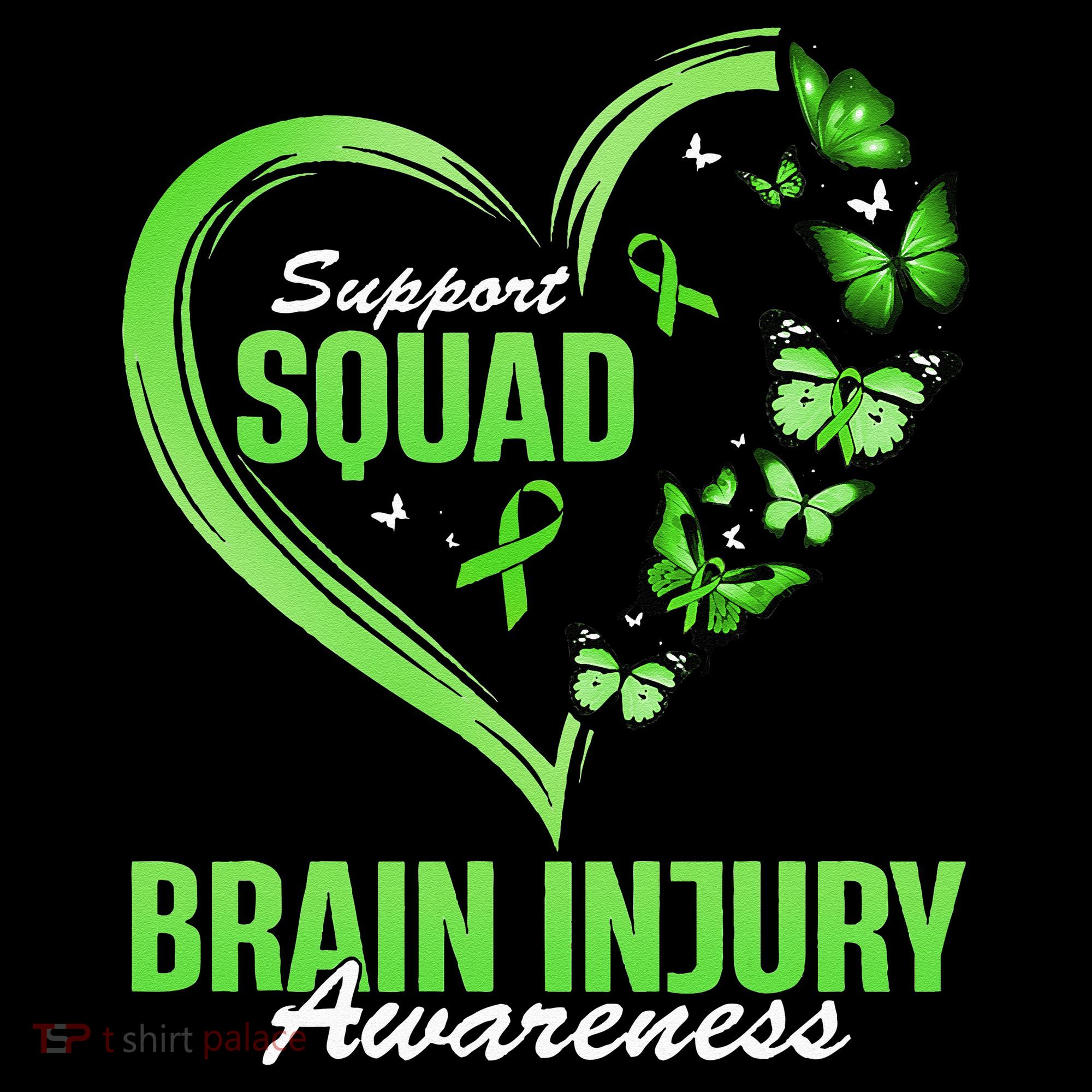 Support Squad Brain Injury Awareness Butterfly Heart Hoodie