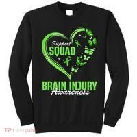 Support Squad Brain Injury Awareness Butterfly Heart Sweatshirt thumb 0