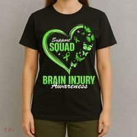 Support Squad Brain Injury Awareness Butterfly Heart T-Shirt thumb 4