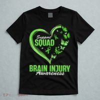 Support Squad Brain Injury Awareness Butterfly Heart T-Shirt thumb 5