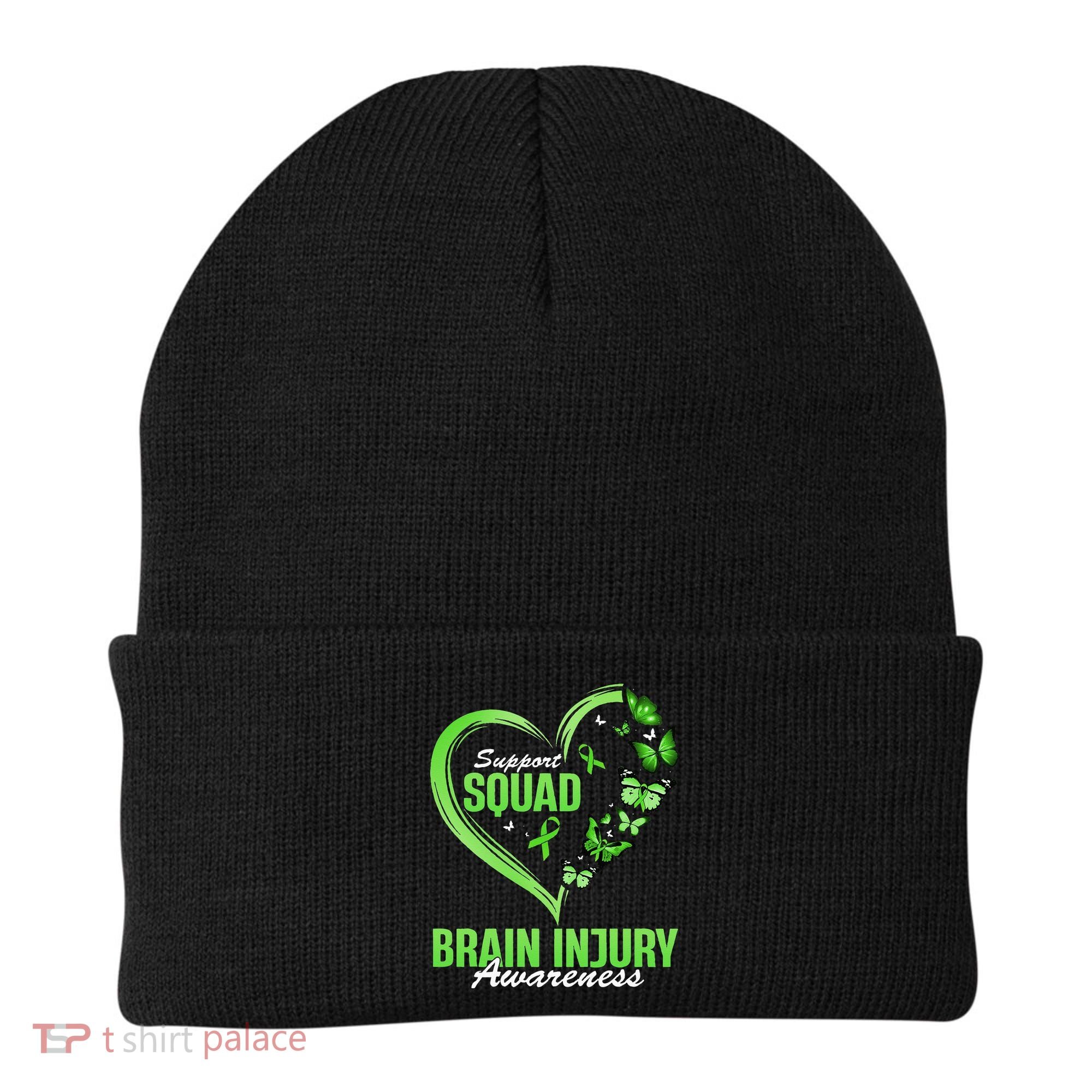 Support Squad Brain Injury Awareness Butterfly Heart Beanie