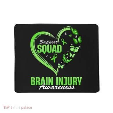 Support Squad Brain Injury Awareness Butterfly Heart Mousepad