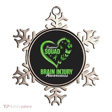 Support Squad Brain Injury Awareness Butterfly Heart Ornament