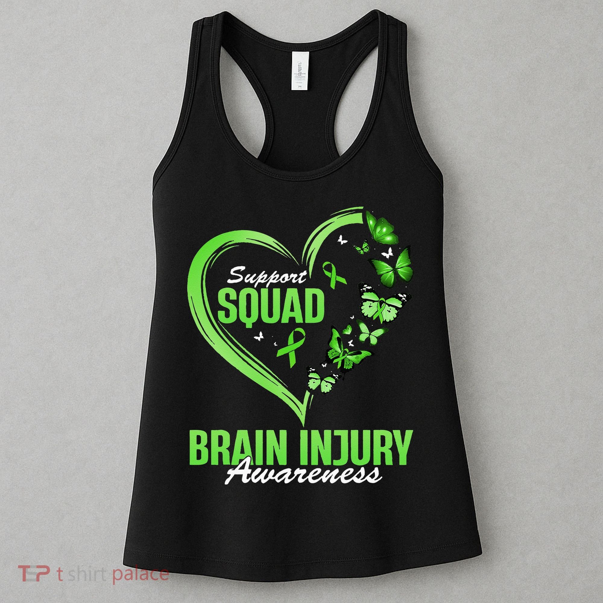 Support Squad Brain Injury Awareness Butterfly Heart Women's Tank Top