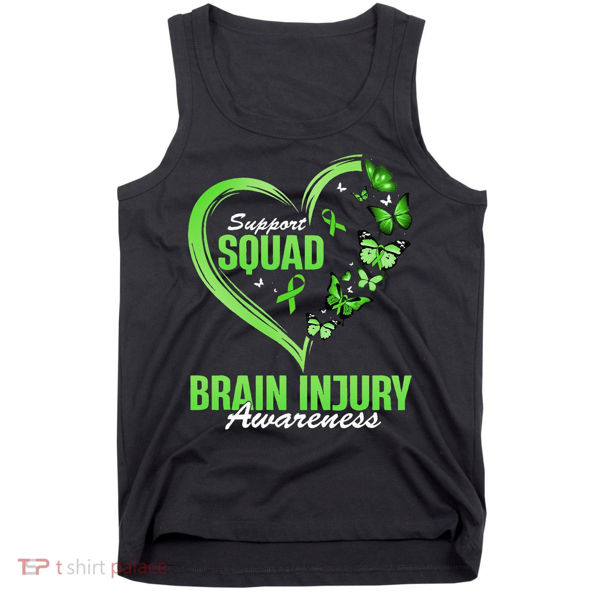 Support Squad Brain Injury Awareness Butterfly Heart Tank Top