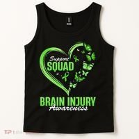 Support Squad Brain Injury Awareness Butterfly Heart Tank Top thumb 2