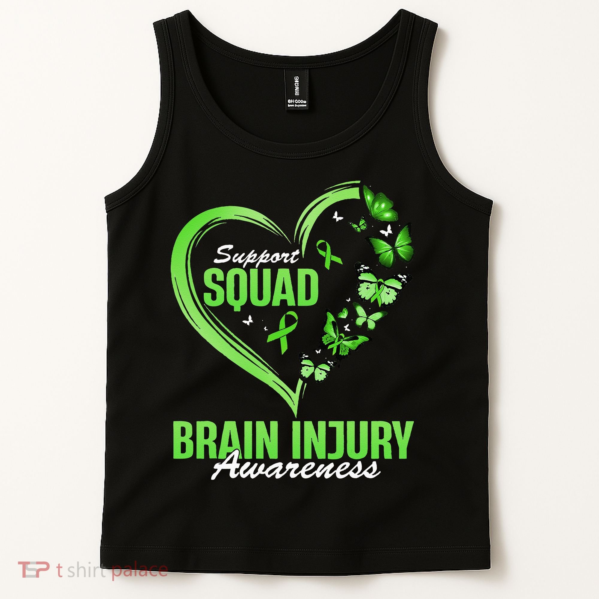 Support Squad Brain Injury Awareness Butterfly Heart Tank Top