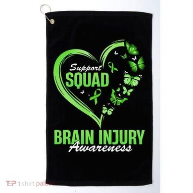 Support Squad Brain Injury Awareness Butterfly Heart Golf Towel