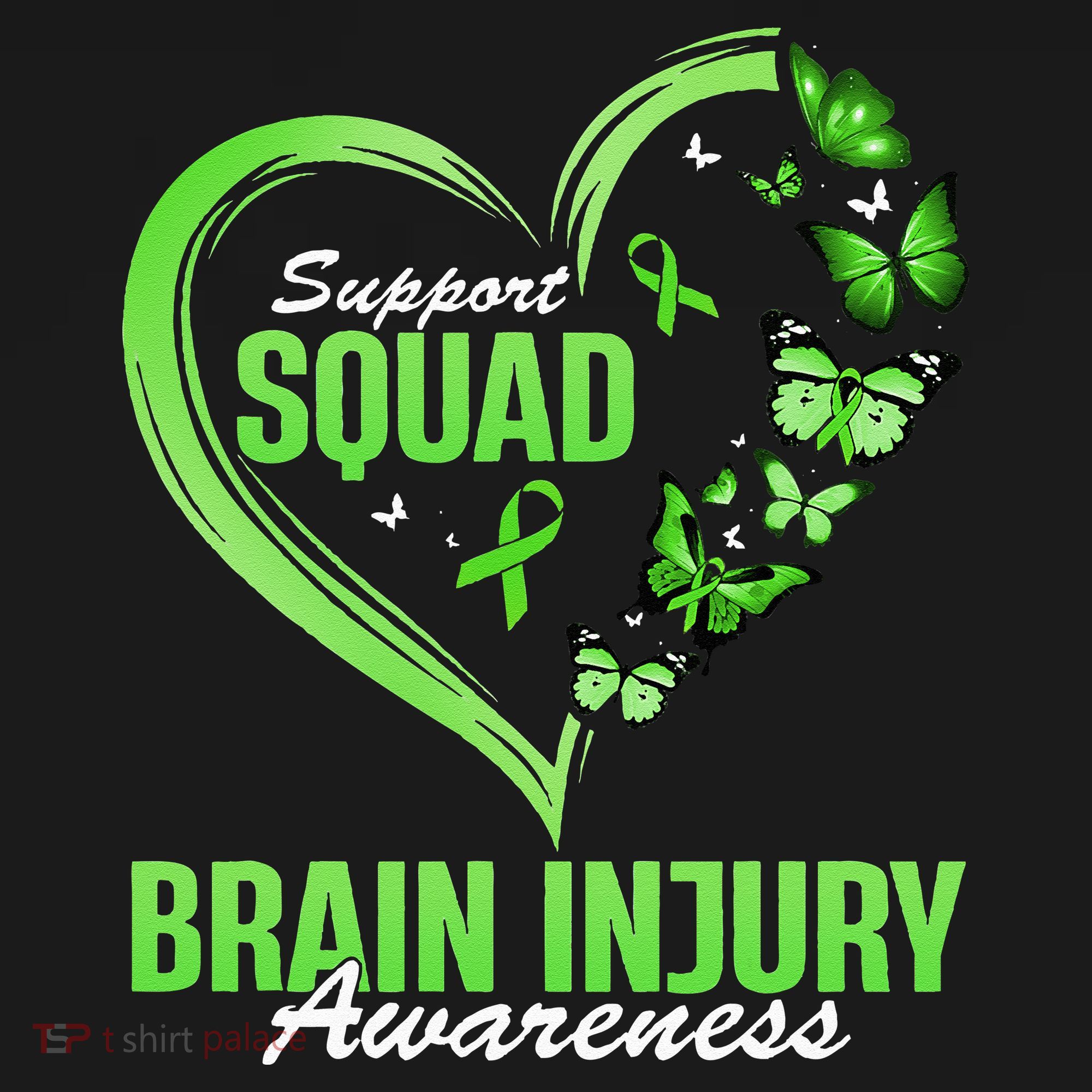 Support Squad Brain Injury Awareness Butterfly Heart Women's Long Sleeve Shirt