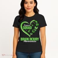 Support Squad Brain Injury Awareness Butterfly Heart Women's T-Shirt thumb 4