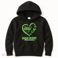 Support Squad Brain Injury Awareness Butterfly Heart Kids Hoodie thumb 0