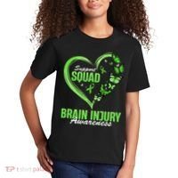 Support Squad Brain Injury Awareness Butterfly Heart Kids T-Shirt thumb 2